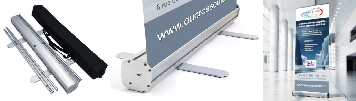 Roll-up Totem en toile rétractable Ducros et Soulet