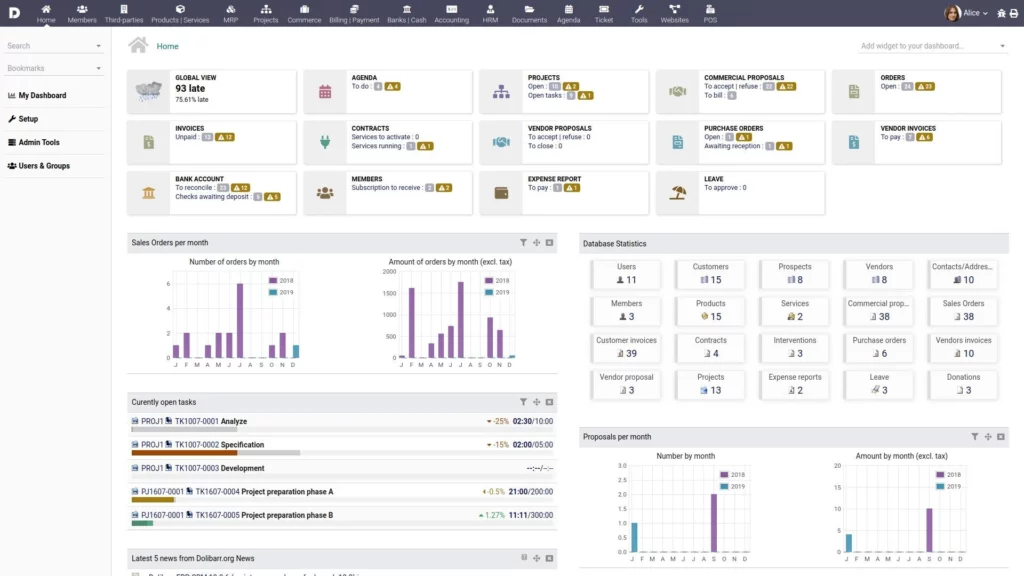 Gestion commerciale ERP CRM Dolibarr